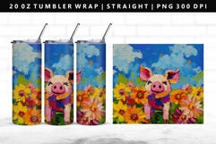 Pig 20oz Tumbler Wrap | Sublimation PNG Design Product Image 1