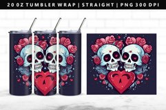 Skull 20oz Tumbler Wrap | Sublimation PNG Design Product Image 1