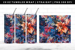 Flower 20oz Tumbler Wrap | Sublimation PNG Design Product Image 1