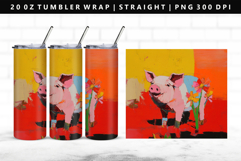 Pig 20oz Tumbler Wrap | Sublimation PNG Design Product Image 1