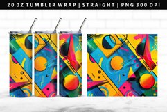 Retro Pop Art 20oz Tumbler Wrap | Sublimation PNG Design Product Image 1