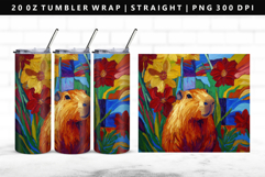 Capybara 20oz Tumbler Wrap | Sublimation PNG Design Product Image 1