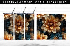 Flower 20oz Tumbler Wrap | Sublimation PNG Design Product Image 1