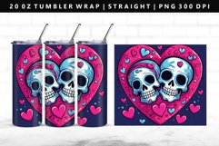 Skull 20oz Tumbler Wrap | Sublimation PNG Design Product Image 1