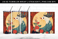 Hanafuda 20oz Tumbler Wrap | Sublimation PNG Design Product Image 1