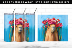 Capybara 20oz Tumbler Wrap | Sublimation PNG Design Product Image 1