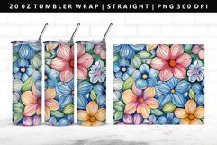 Flower 20oz Tumbler Wrap | Sublimation PNG Design Product Image 1