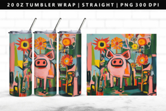 Pig 20oz Tumbler Wrap | Sublimation PNG Design Product Image 1