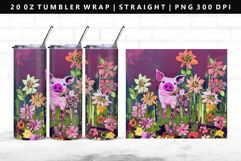 Pig 20oz Tumbler Wrap | Sublimation PNG Design Product Image 1