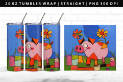 Pig 20oz Tumbler Wrap | Sublimation PNG Design Product Image 1