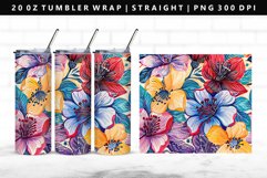Flower 20oz Tumbler Wrap | Sublimation PNG Design Product Image 1