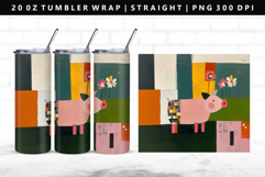 Pig 20oz Tumbler Wrap | Sublimation PNG Design Product Image 1