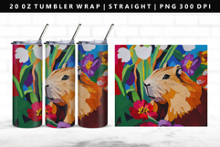 Capybara 20oz Tumbler Wrap | Sublimation PNG Design Product Image 1
