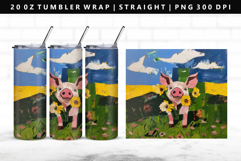 Pig 20oz Tumbler Wrap | Sublimation PNG Design Product Image 1