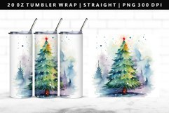 Watercolor 20oz Tumbler Wrap | Sublimation PNG Design Product Image 1