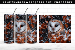 Owl 20oz Tumbler Wrap | Sublimation PNG Design Product Image 1