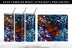 Sequin 20oz Tumbler Wrap | Sublimation PNG Design Product Image 1