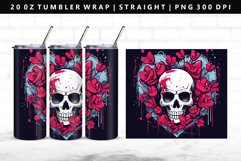 Skull 20oz Tumbler Wrap | Sublimation PNG Design Product Image 1