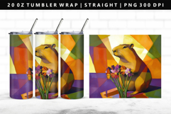 Capybara 20oz Tumbler Wrap | Sublimation PNG Design Product Image 1
