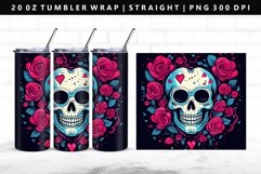 Skull 20oz Tumbler Wrap | Sublimation PNG Design Product Image 1