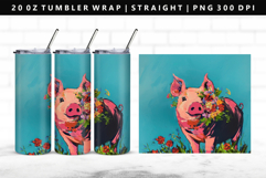 Pig 20oz Tumbler Wrap | Sublimation PNG Design Product Image 1