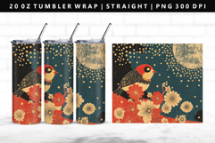 Hanafuda 20oz Tumbler Wrap | Sublimation PNG Design Product Image 1