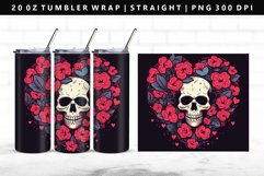Skull 20oz Tumbler Wrap | Sublimation PNG Design Product Image 1