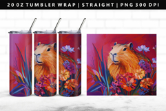 Capybara 20oz Tumbler Wrap | Sublimation PNG Design Product Image 1