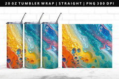 Rainbow 20oz Tumbler Wrap | Sublimation PNG Design Product Image 1