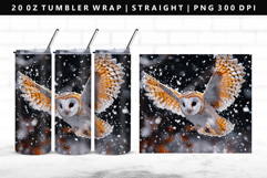 Owl 20oz Tumbler Wrap | Sublimation PNG Design Product Image 1