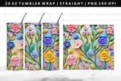 Flower 20oz Tumbler Wrap | Sublimation PNG Design Product Image 1