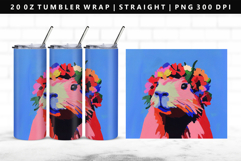Capybara 20oz Tumbler Wrap | Sublimation PNG Design Product Image 1