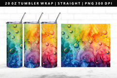 Rainbow 20oz Tumbler Wrap | Sublimation PNG Design Product Image 1