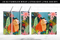 Capybara 20oz Tumbler Wrap | Sublimation PNG Design Product Image 1