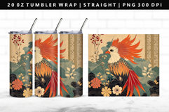 Hanafuda 20oz Tumbler Wrap | Sublimation PNG Design Product Image 1