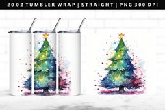 Watercolor 20oz Tumbler Wrap | Sublimation PNG Design Product Image 1
