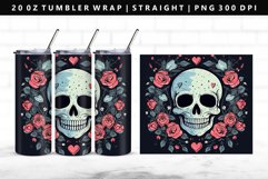 Skull 20oz Tumbler Wrap | Sublimation PNG Design Product Image 1