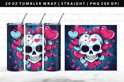Skull 20oz Tumbler Wrap | Sublimation PNG Design Product Image 1