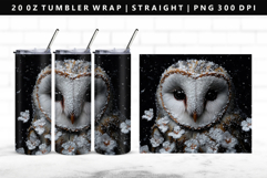 Owl 20oz Tumbler Wrap | Sublimation PNG Design Product Image 1