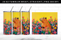Capybara 20oz Tumbler Wrap | Sublimation PNG Design Product Image 1