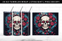 Skull 20oz Tumbler Wrap | Sublimation PNG Design Product Image 1