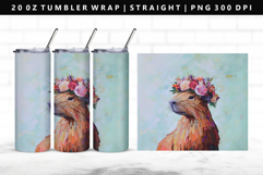 Capybara 20oz Tumbler Wrap | Sublimation PNG Design Product Image 1