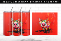 Pig 20oz Tumbler Wrap | Sublimation PNG Design Product Image 1