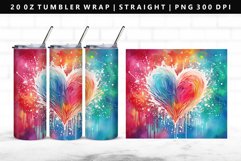 Heart 20oz Tumbler Wrap | Sublimation PNG Design Product Image 1
