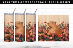 Capybara 20oz Tumbler Wrap | Sublimation PNG Design Product Image 1
