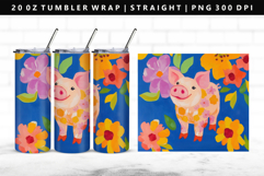 Pig 20oz Tumbler Wrap | Sublimation PNG Design Product Image 1