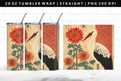 Hanafuda 20oz Tumbler Wrap | Sublimation PNG Design Product Image 1