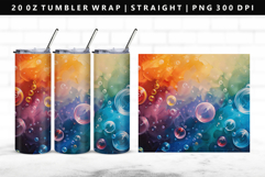 Rainbow 20oz Tumbler Wrap | Sublimation PNG Design Product Image 1