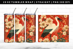 Hanafuda 20oz Tumbler Wrap | Sublimation PNG Design Product Image 1