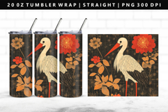 Hanafuda 20oz Tumbler Wrap | Sublimation PNG Design Product Image 1
